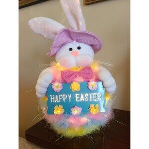 KIDS Fiber Optic Easter Bunny Rabbit Lighted Egg Table Centerpiece Spring Decor